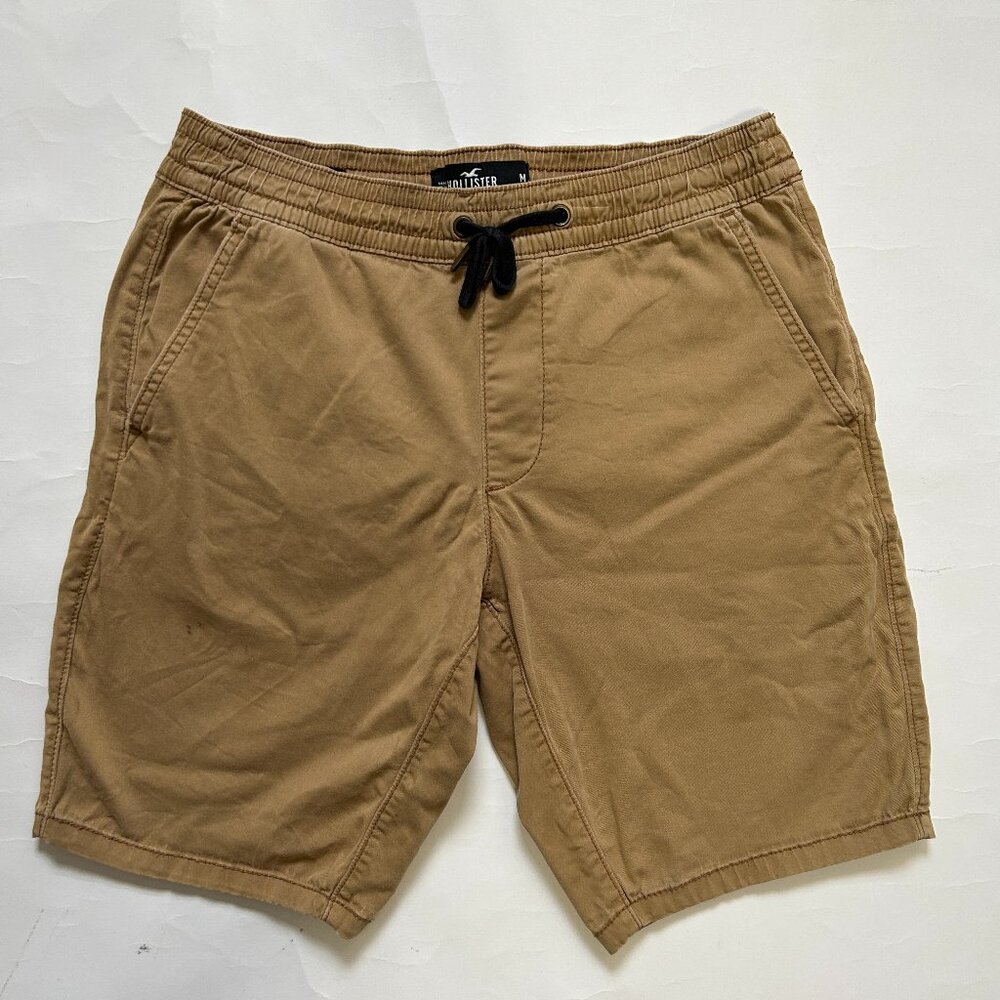 Hollister Advanced Stretch Jogger Shorts 9" Mens sz M Khaki Tan Athletic Casual